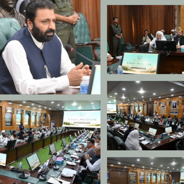 وزیر اعلی گلگت بلتستان امجد حسین قومی امن کمیٹی کے علمائے کرام سے گفتگو کر رہے ہیں۔